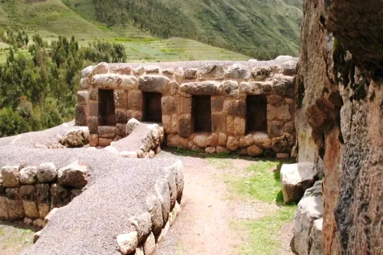 Detail of Inca architecture showing trapezoidal niches at Puca Pucara.