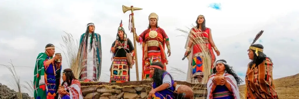 Sun Festival Celebration in Cusco Performers in traditional Inca costumes during the Inti Raymi Sun Festival in Cusco.