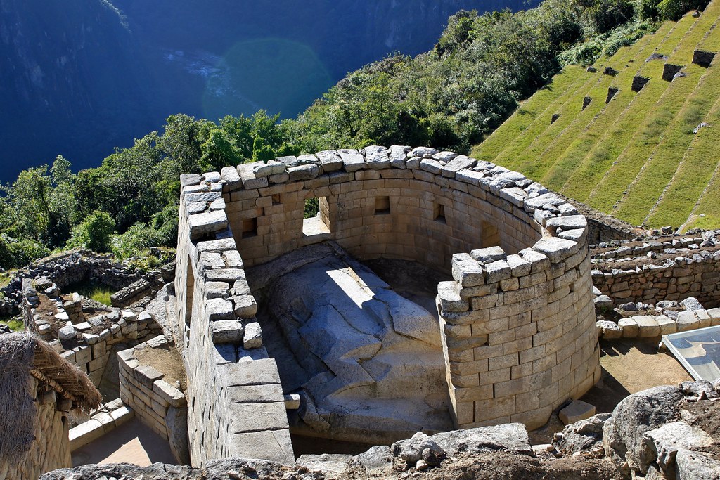 El templo del sol en Machu Picchu